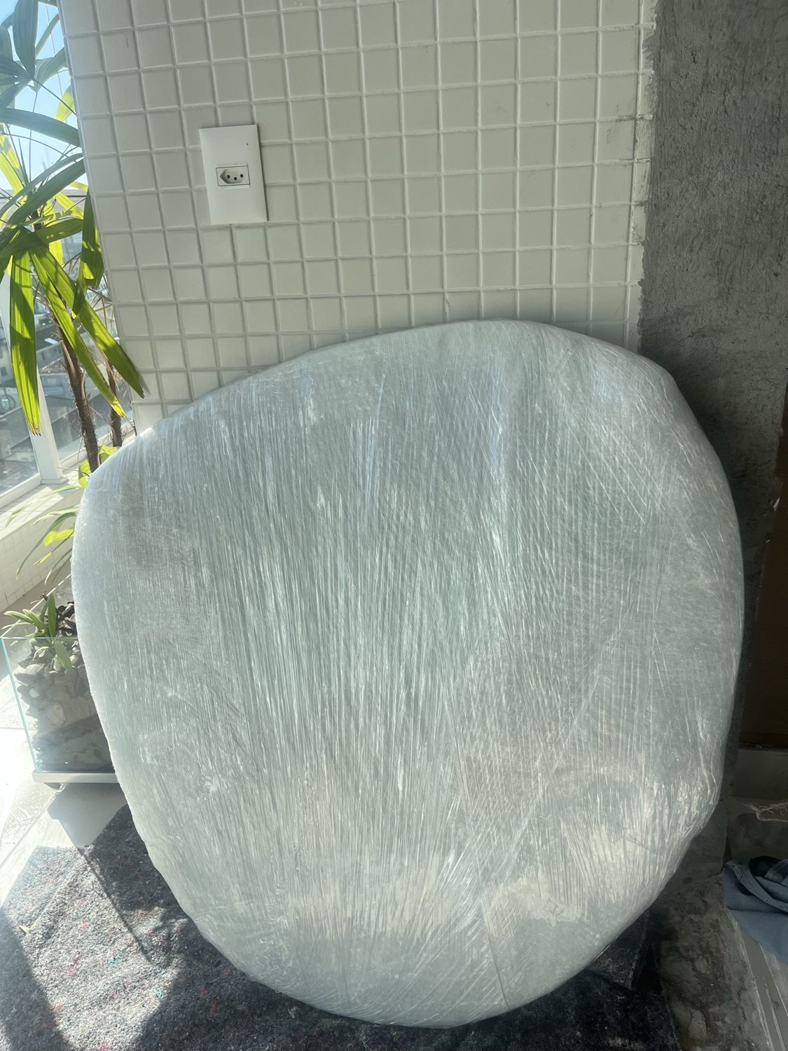 Mesa de vidro embalada